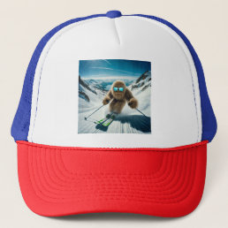 Sasquatch the Skier Trucker Hat