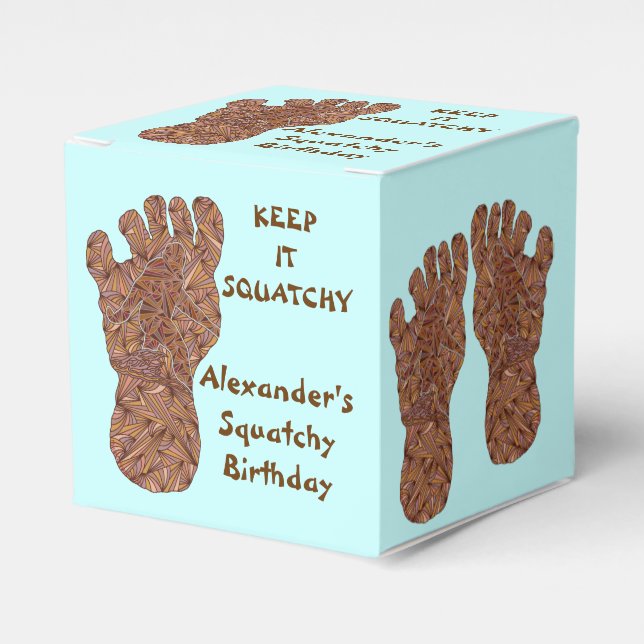 Sasquatch Track Bigfoot Fun Favor Boxes (Front Side)