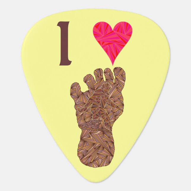 Sasquatch Track Bigfoot Fun Guitar Pick (Front)