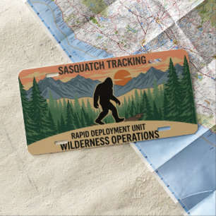 Sasquatch Tracking decorative license plate