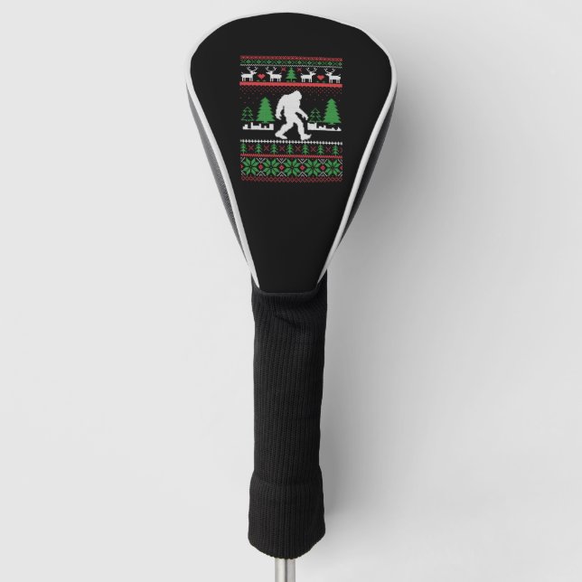Sasquatch Ugly Christmas Golf Head Cover (Front)