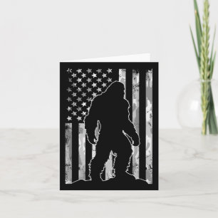 Sasquatch Usa Flag Patriotic Bigfoot 4th Of July Card
