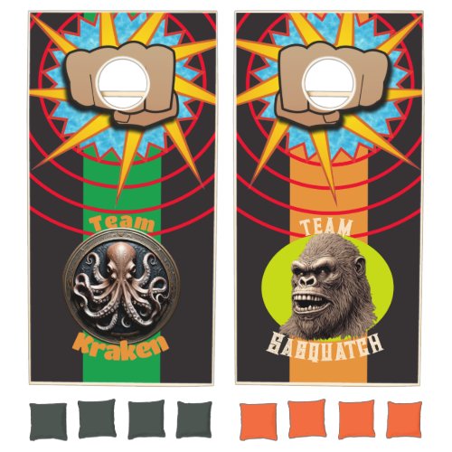 Sasquatch v Kraken Cornhole Set