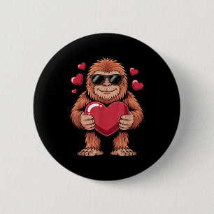 Sasquatch Valentine's Day - Bigfoot Heart Sungles  Button