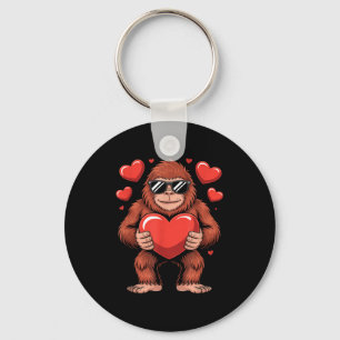 Sasquatch Valentine's Day - Bigfoot Heart Sungles  Keychain