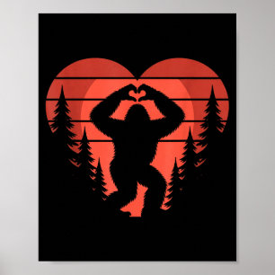 Sasquatch Valentine's Day - Bigfoot Heart Sungles  Poster
