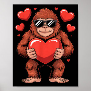 Sasquatch Valentine's Day - Bigfoot Heart Sungles Poster