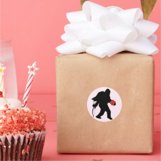Sasquatch Valentine's Day Classic Round Sticker