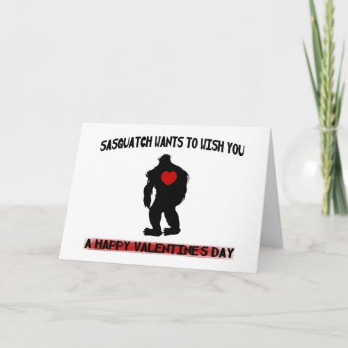 Sasquatch Valentines Day Holiday Card