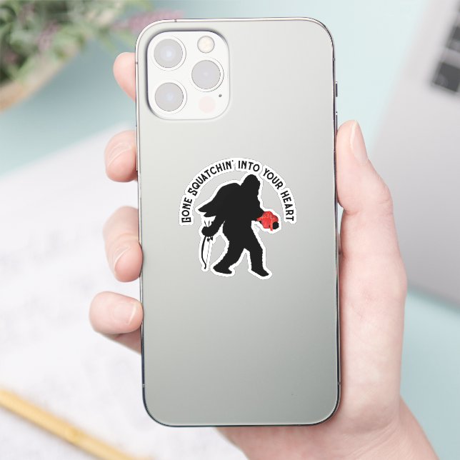 Sasquatch Valentine's Day Sticker (Phone)