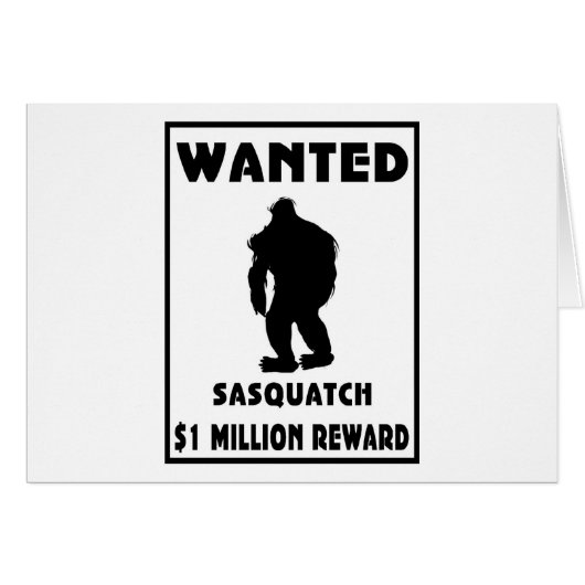 Sasquatch Wanted Poster Cards (Front Horizontal)