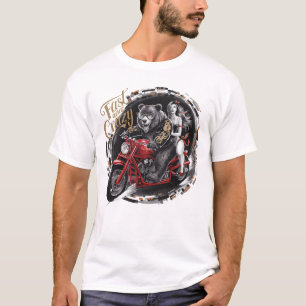 Sasquatch Yeti bigfoot on a Motorbike T-Shirt