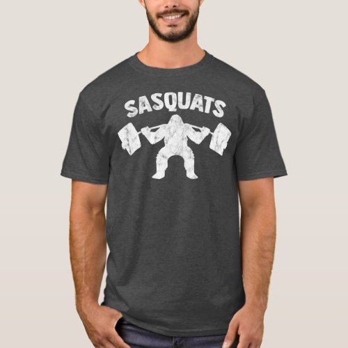 Sasquats Bigfoot Powerlifting Sasquatch Squat Gym T_Shirt