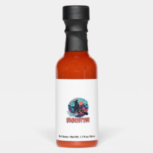 Sasqwitch Bigfoot Witch Broom Black Cat Moon Hallo Hot Sauces