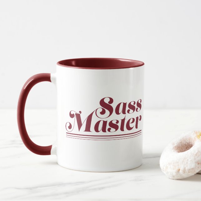 Sass Master Maroon Mug (With Donut)