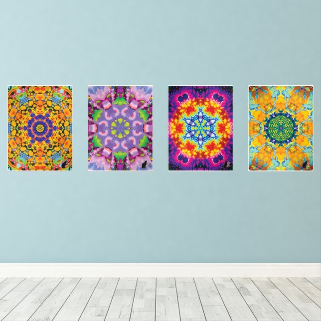 Sassafras, Serene, Sparky, Taboo -  Wall Art Sets (Wood Floor)