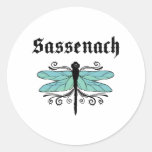 Sassenach Dragonfly Outlander Amber Blue Gift Tee Classic Round Sticker
