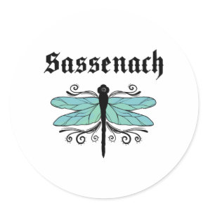 Sassenach Dragonfly Outlander Amber Blue Gift Tee Classic Round Sticker