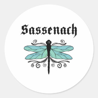 Sassenach Dragonfly Outlander Amber Blue Gift Tee Classic Round Sticker
