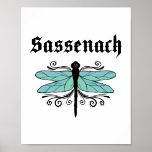 Sassenach Dragonfly Outlander Amber Blue Gift Tee Poster