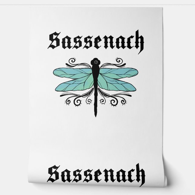 Sassenach Dragonfly Outlander Amber Blue Gift Tee Wallpaper (Unrolling)