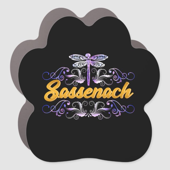 Sassenach Outlander Blue Dragonfly Car Magnet (Front)