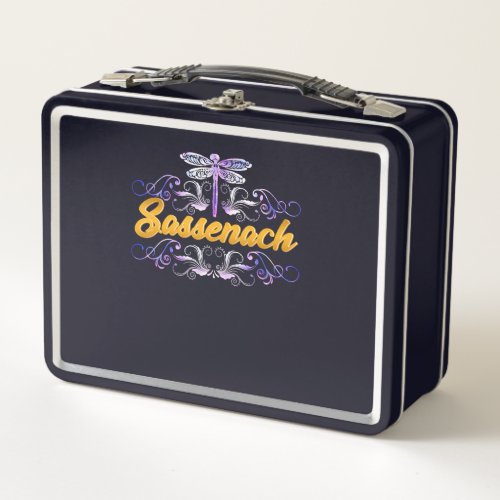 Sassenach Outlander Blue Dragonfly Metal Lunch Box