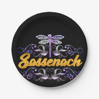 Sassenach Outlander Blue Dragonfly Paper Plates