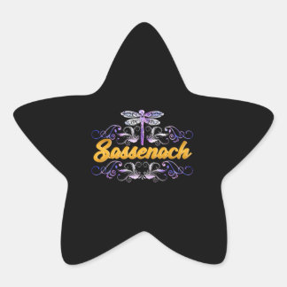 Sassenach Outlander Blue Dragonfly Star Sticker