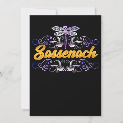 Sassenach Outlander Blue Dragonfly Thank You Card