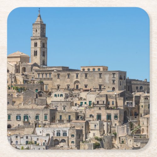 Sassi di Matera city in Italy Square Paper Coaster