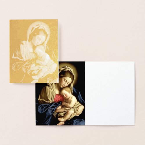 Sassoferrato Madonna and Child Gold Foil Note Card