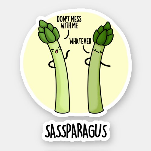 Sassparagus Cute Asparagus Vegetable PUn Sticker