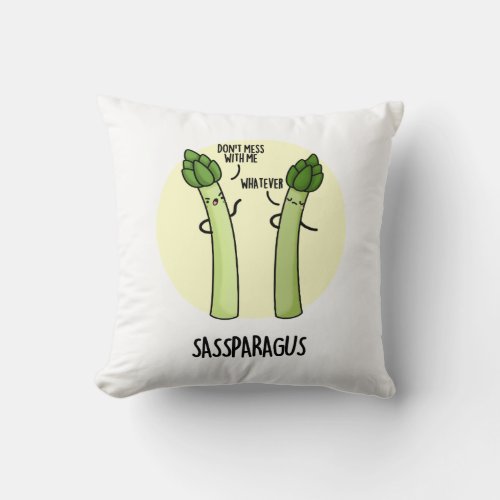 Sassparagus Cute Asparagus Vegetable PUn Throw Pillow