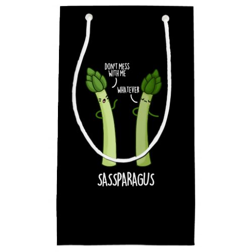 Sassparagus Funny Asparagus Vegetable Pun Dark BG Small Gift Bag