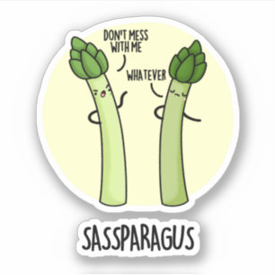 Sassparagus Funny Asparagus Vegetable Pun Sticker