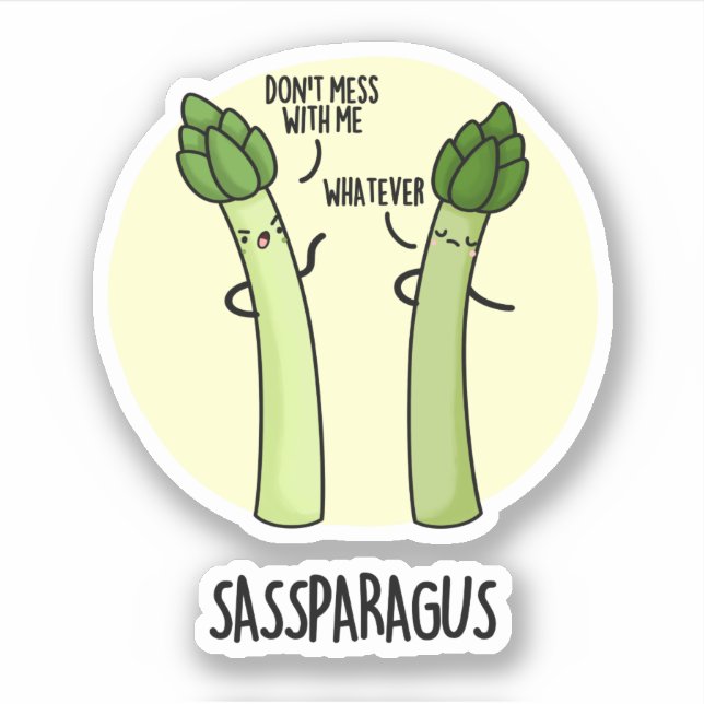 Sassparagus Funny Asparagus Vegetable Pun  Sticker (Front)