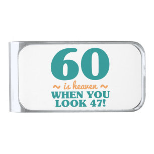 Sassy 60th Birthday Silver Finish Money Clip