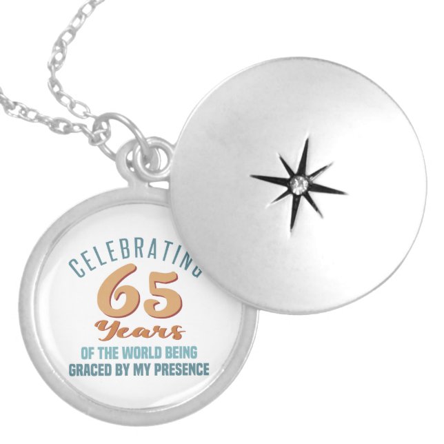 Sassy 65th Birthday Attitude Locket Necklace (Front)
