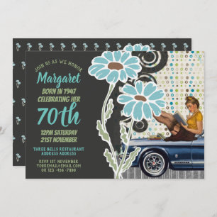 Sassy 70th Birthday Invite Vintage 1940s Woman
