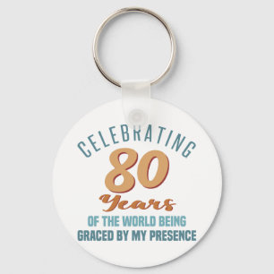 Sassy 80th Birthday Attitude Keychain