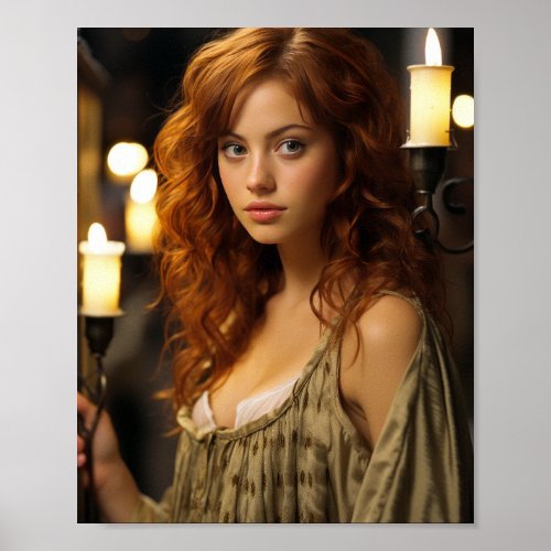 Sassy and Classy Red Haired Young Woman in Candid Poster