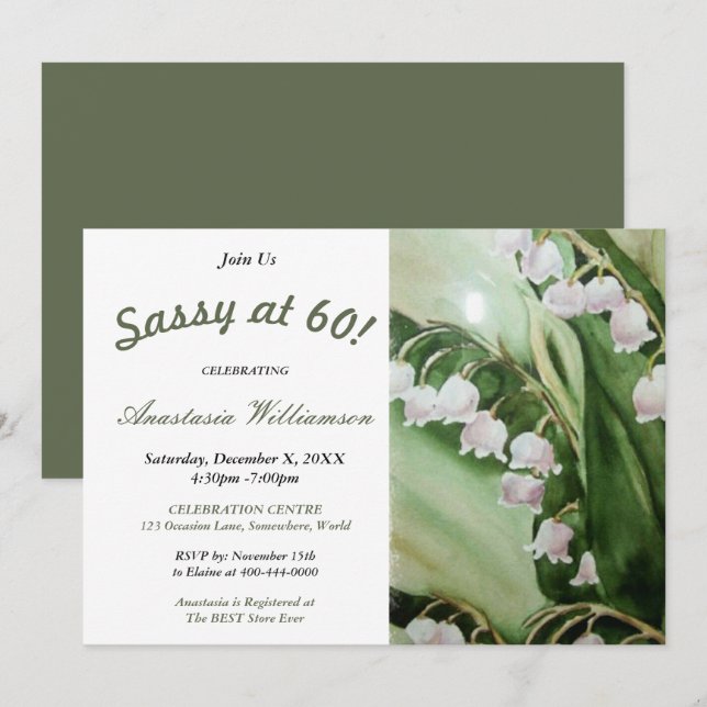 SASSY AT 60 PARTY INVITATION (Front/Back)