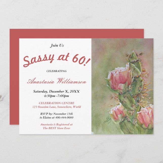 SASSY AT 60 SURPRISE PARTY INVITATION (Front/Back)