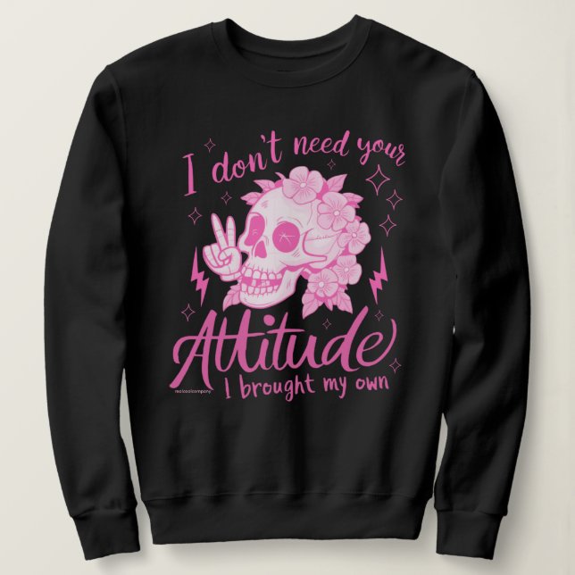 Sassy Attitude Skull Graphic Sweatshirt (Design Front)