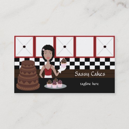 Sassy Baker Bakery Business Cards African American