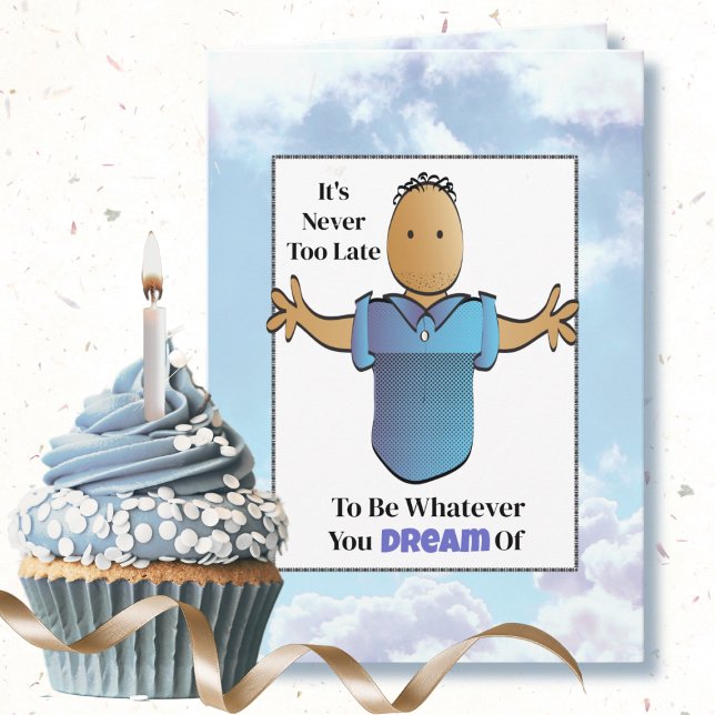 Sassy Birthday Joke African American Male Cartoon  Card (Creator Uploaded)