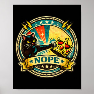 Sassy Black Cat Graphic with Nope Attitude for Cat Poster