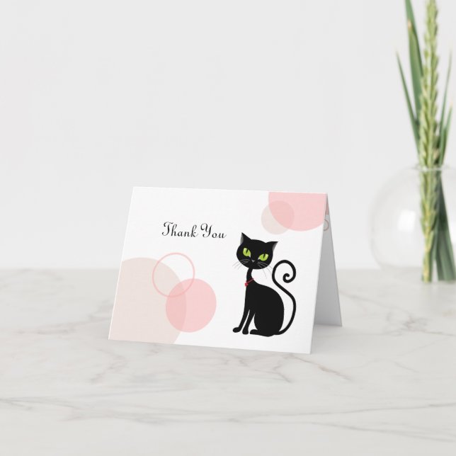 Sassy Black Cat Thank you Card (Front)