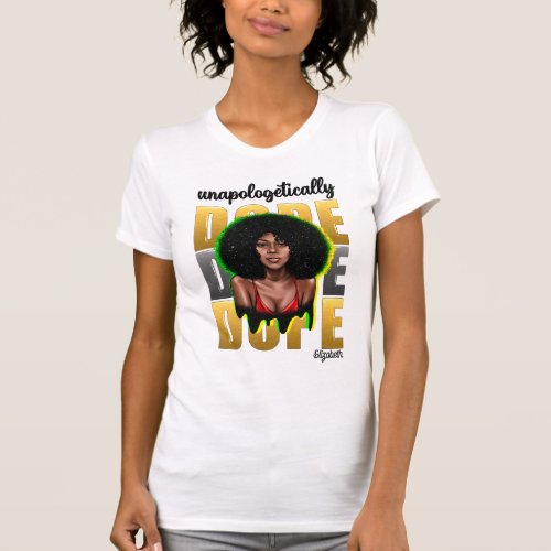 Sassy Black Diva with Modern Elegance T_Shirt